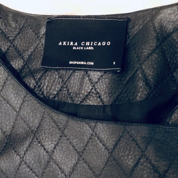 AKIRA CHICAGO SEXY CHIC LEATHER CROSS ZIP JACKET - Picture 2 of 7